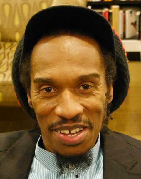 Portrait photograph of playwright and poet Benjamin Zephaniah.